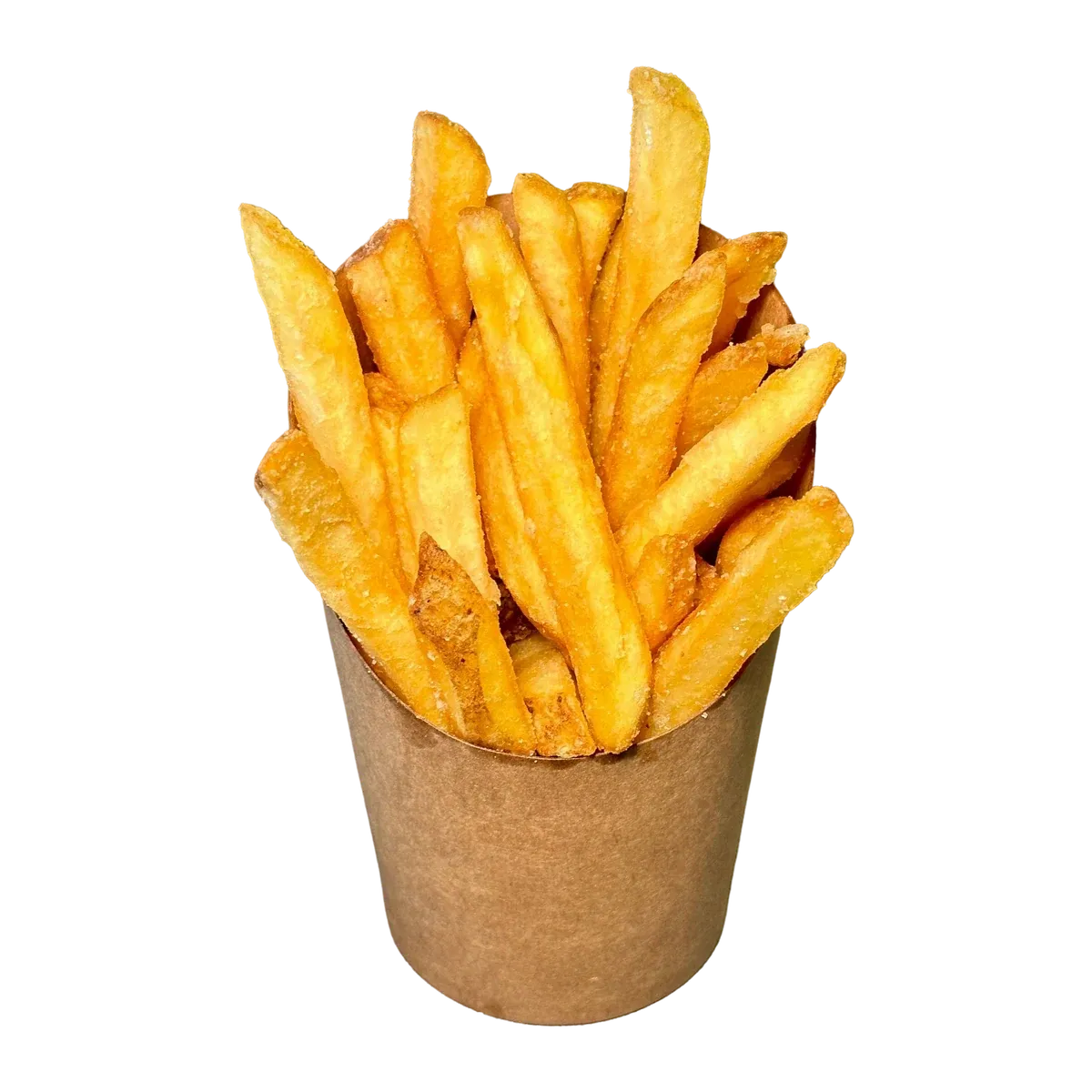 Patatas fritas en un vaso de cartón