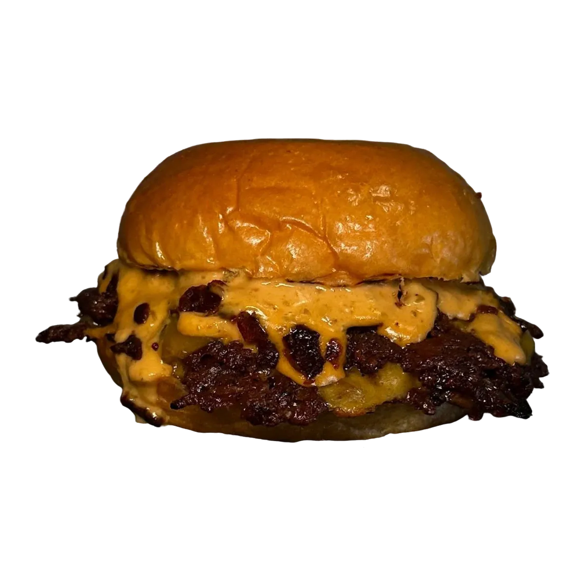 Satisfyer: hamburguesa doble con cheddar fundido, bacon y salsa